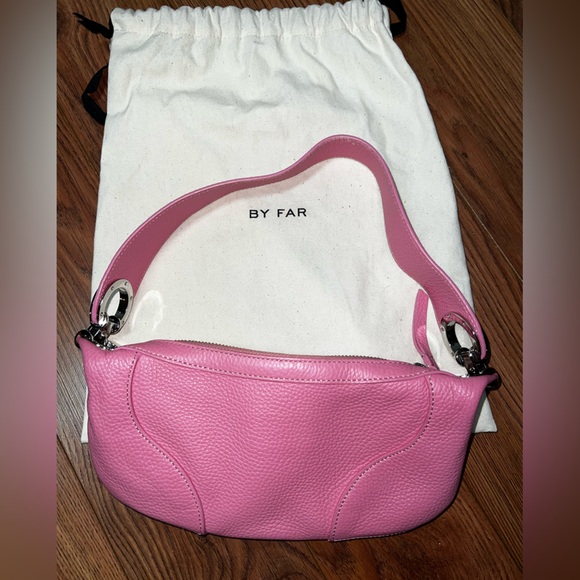 BY FAR Pink Leather Shoulder Bag - Picture 1 of 4